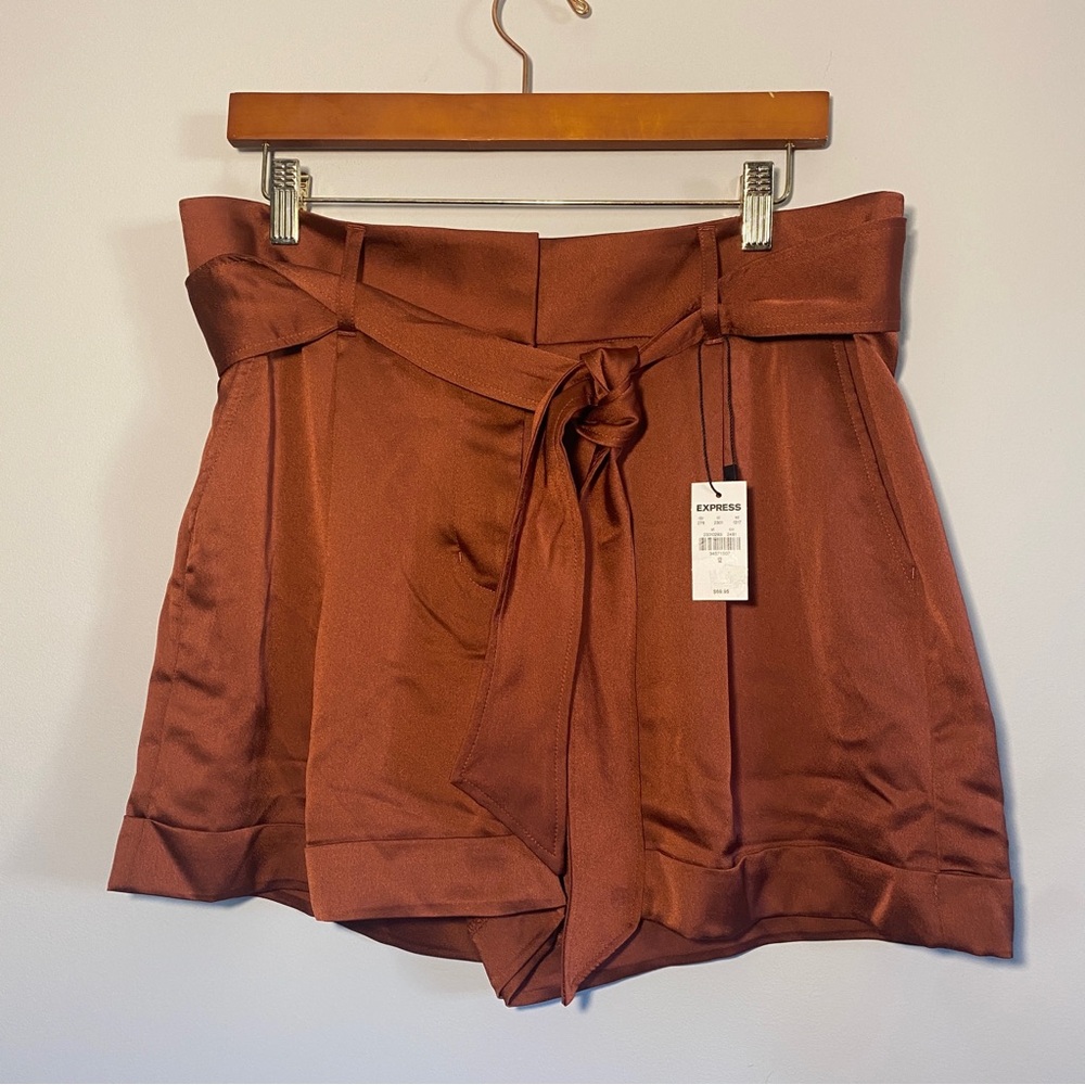 [Express] High Waisted Burnt Orange Shorts